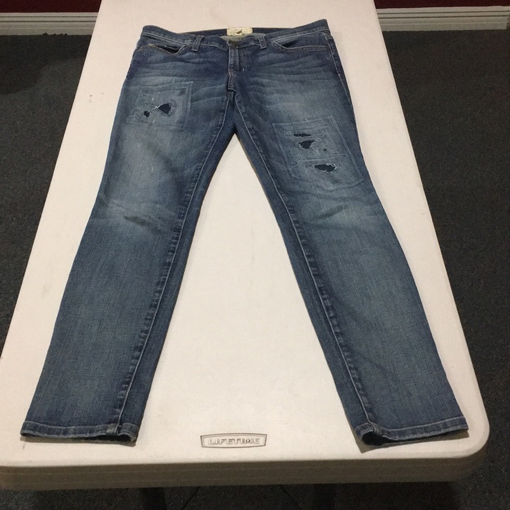 Current/Elliott Distressed Patchwork Skinnies - image 5